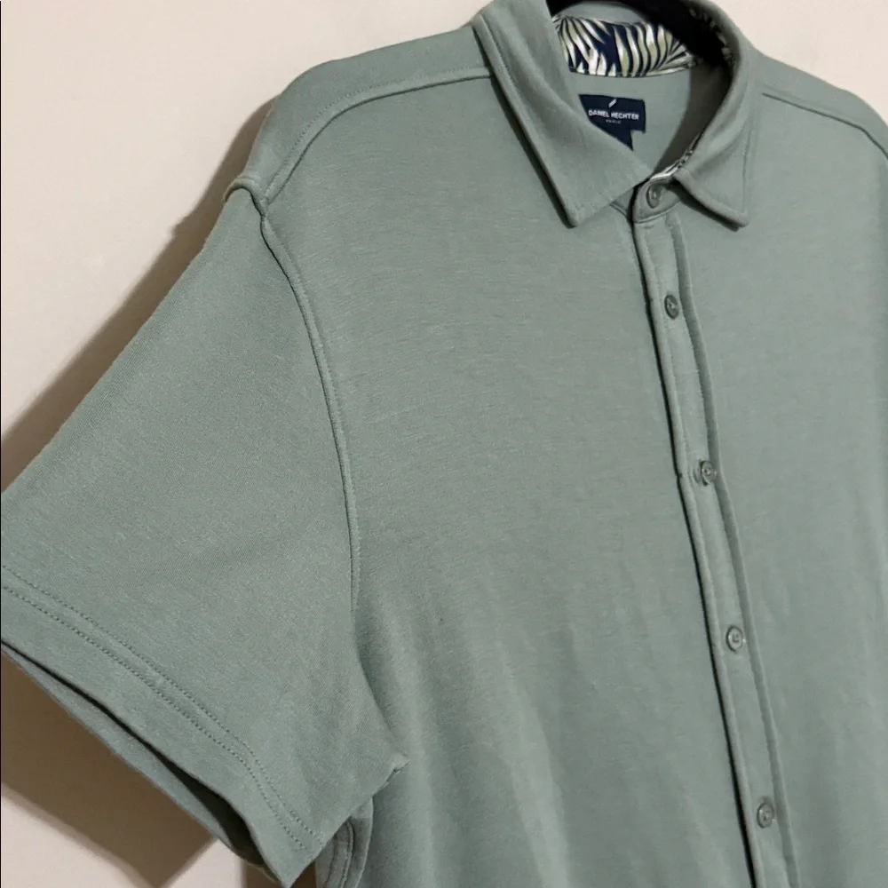 Daniel Hechter sage green Button Down Shirt Mens L casual soft stretchy casual - Picture 5 of 6